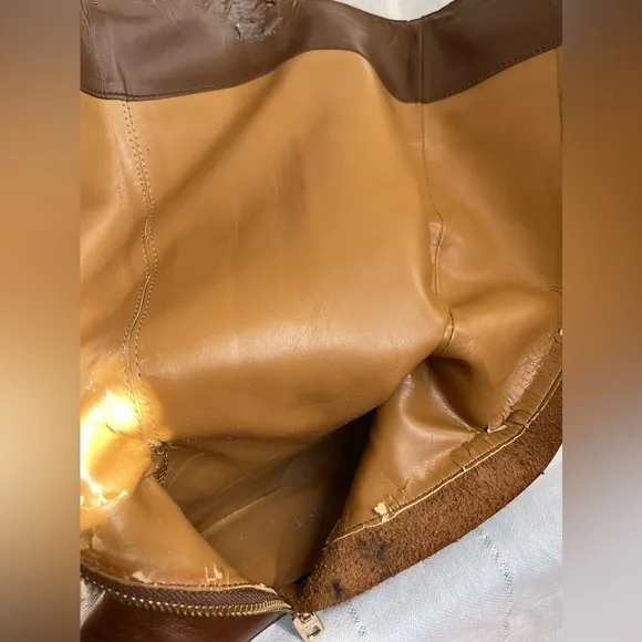 Coach Linette Boot Brown Leather Tall Flat 6B