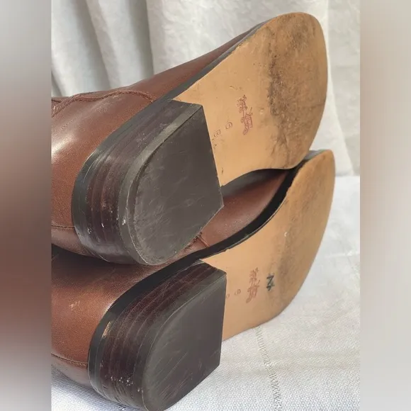 Coach Linette Boot Brown Leather Tall Flat 6B