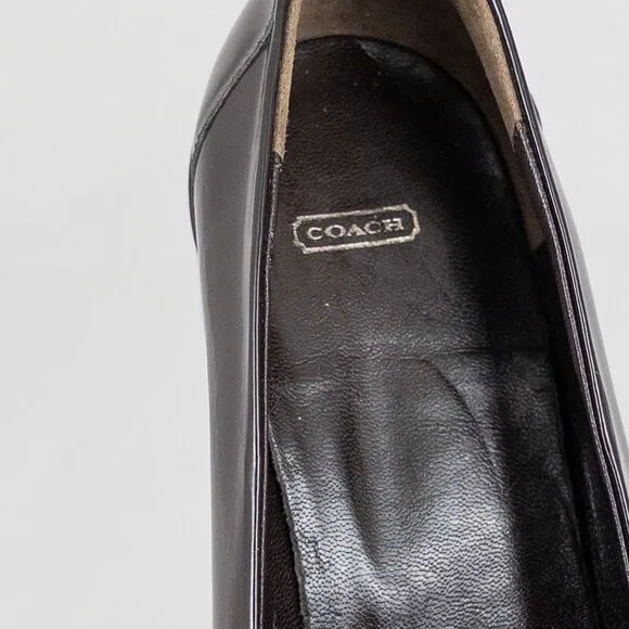 Coach Penny Loafer Shoes Womens 7.5 B Brown Leather