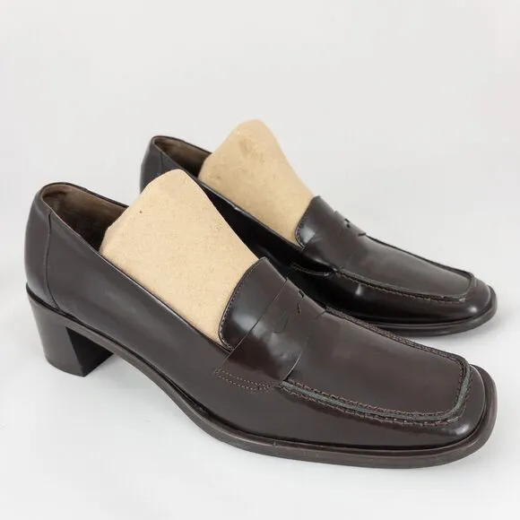 Coach Penny Loafer Shoes Womens 7.5 B Brown Leather