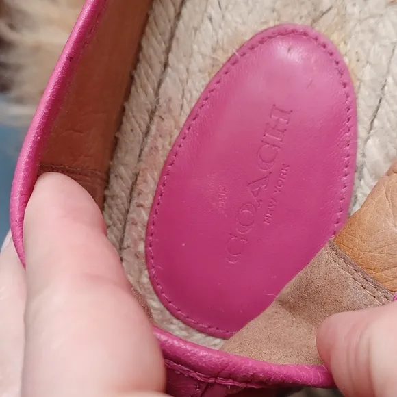 Coach Pink Learher  Espadrille Flats
