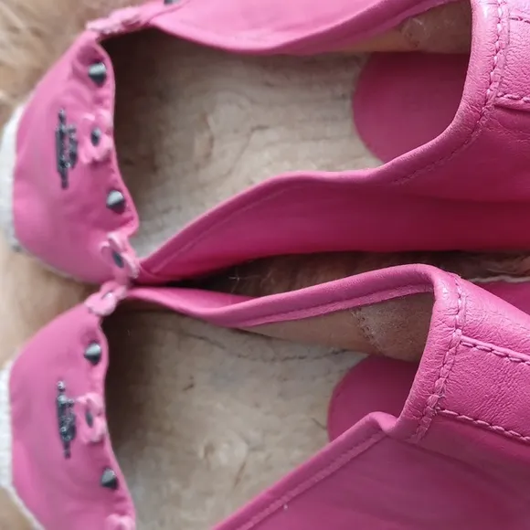 Coach Pink Learher  Espadrille Flats