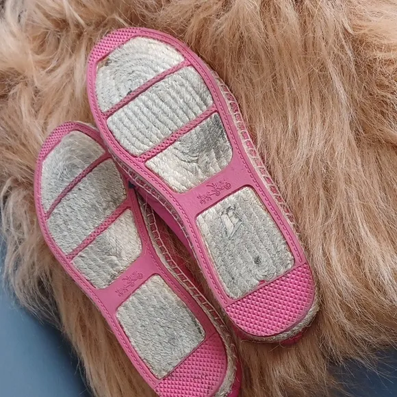 Coach Pink Learher  Espadrille Flats
