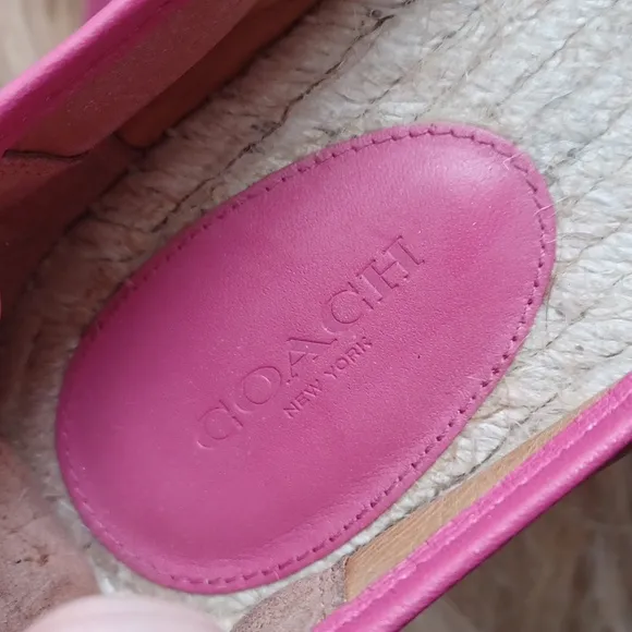 Coach Pink Learher  Espadrille Flats