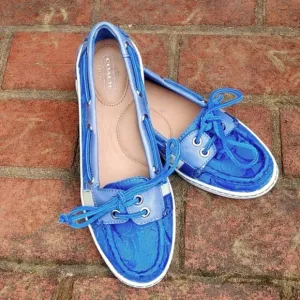 Coach Rainy Canvas Boat Shoe Size 7 (2230)