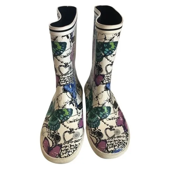 Coach Retired Ursula Butterfly Rubber Rainboots Women's Size 8B Boots Shoes