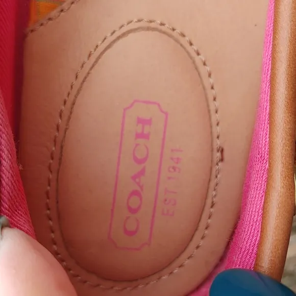 Coach Richelle Cansvas and Leather Plaid Boat Shoe Size 10 (1263)