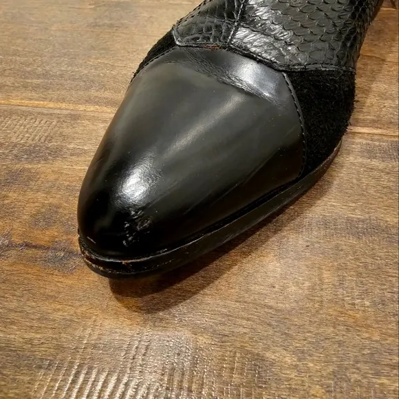Coach Suffolk Patchwork Black Leather Women's Ankle Bootie sz 8m