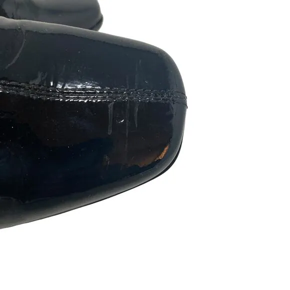 Coach Trystan Boots Womens 7M Black Soft Patent Leather Calf Flat
