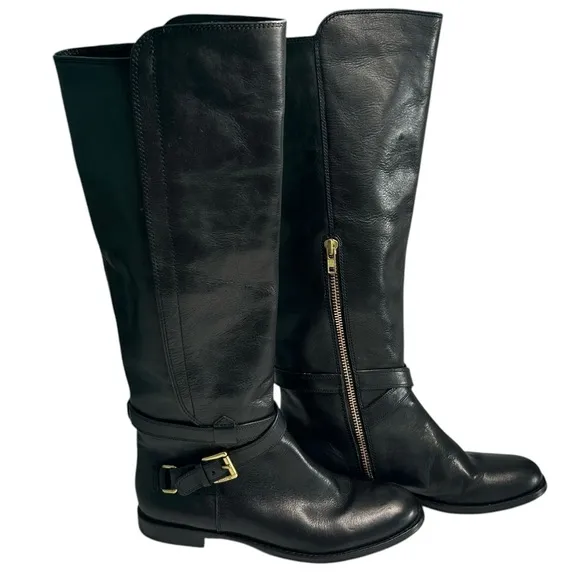 Coach Women's Black Monique Tall Flat Boots in Size in Size 7