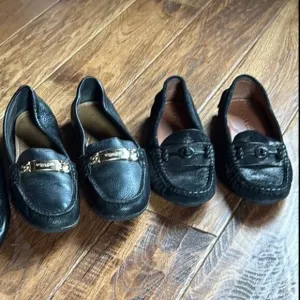 Coach Black Leather Flats Sleek Design bundle
