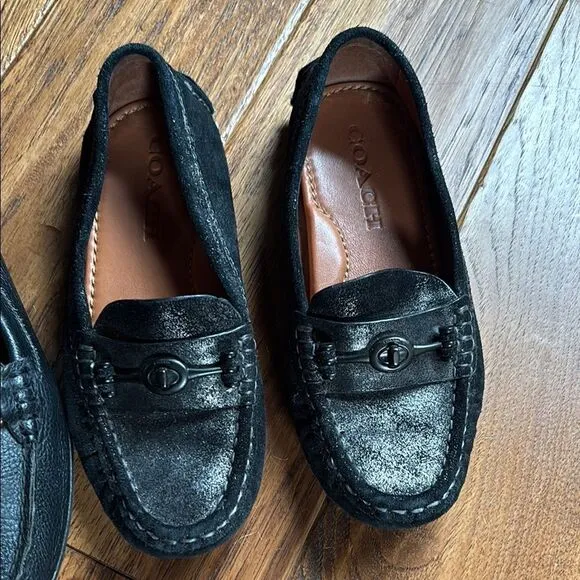 Coach Black Leather Flats Sleek Design bundle