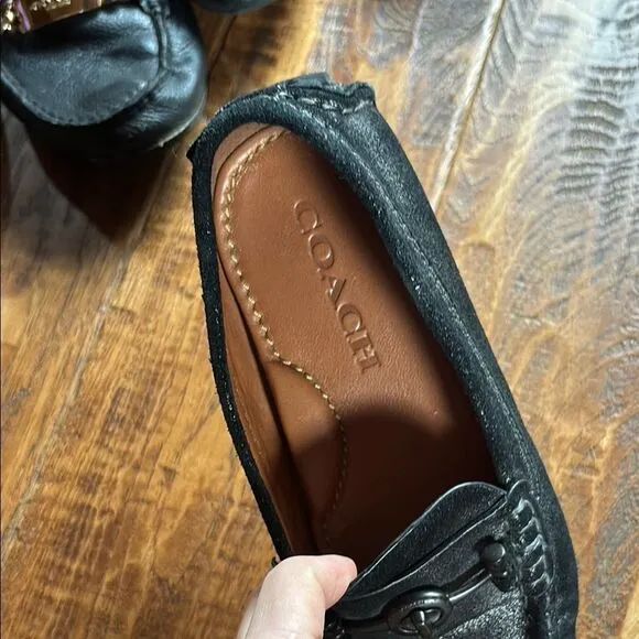 Coach Black Leather Flats Sleek Design bundle