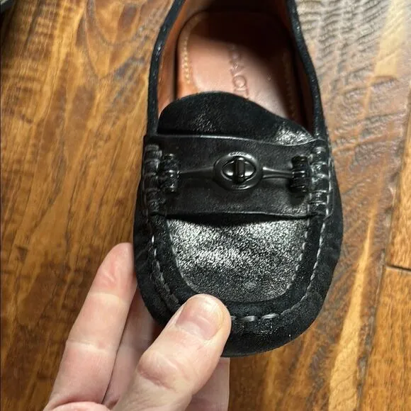 Coach Black Leather Flats Sleek Design bundle