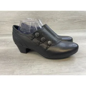 Cobb Hill Rockport Kailyn High Vamp Women's Black Leather Side Loafer Shoes 10