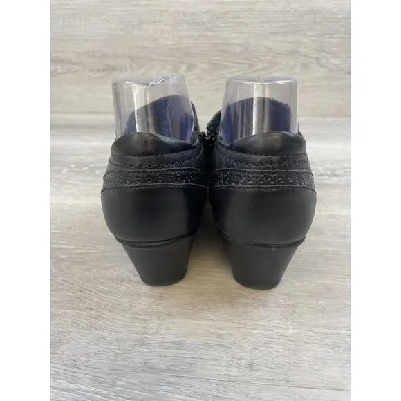 Cobb Hill Rockport Kailyn High Vamp Women's Black Leather Side Loafer Shoes 10