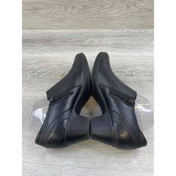 Cobb Hill Rockport Kailyn High Vamp Women's Black Leather Side Loafer Shoes 10
