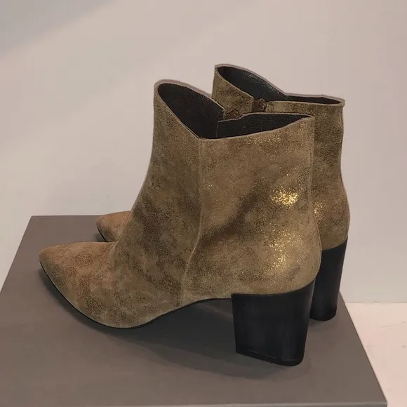 Coclico Joy Distressed Metal Bronze Suede Boots