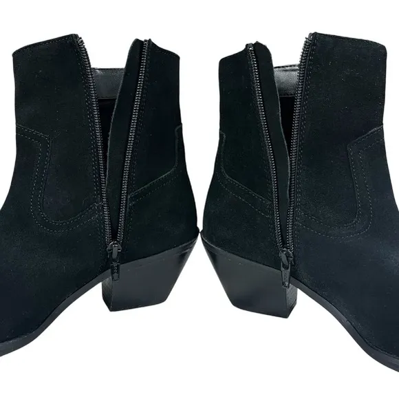 Coconuts by Matisse Side Zip Fringe Black Suede Booties Womens Size 6M