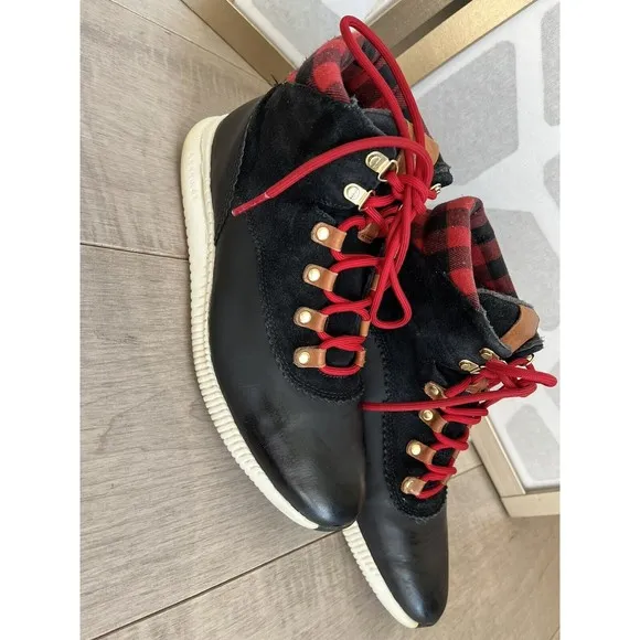 Cole Haan 2.0 Zerogrand Hiker Boots Sneaker Women 8.5 B Leather Waterproof Black