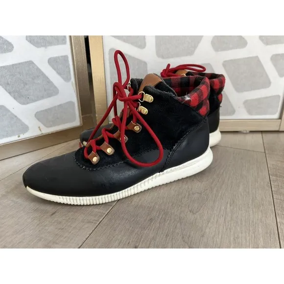 Cole Haan 2.0 Zerogrand Hiker Boots Sneaker Women 8.5 B Leather Waterproof Black