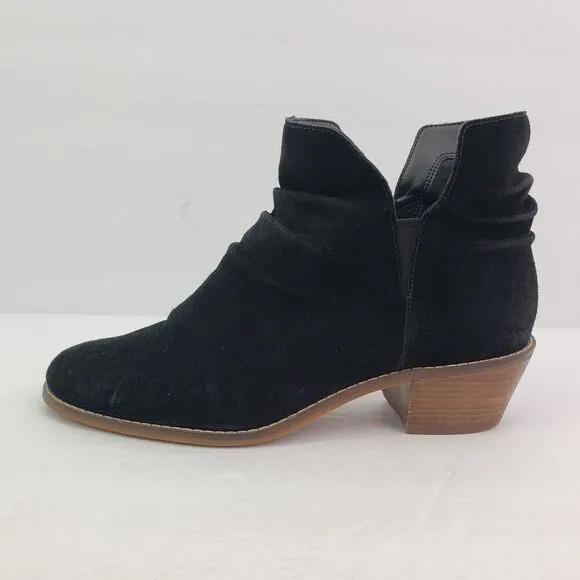 Cole Haan Alayna Slouch Womens Size 6.5 Black Suede Slouch Heeled Booties Boots