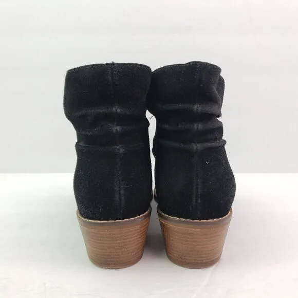Cole Haan Alayna Slouch Womens Size 6.5 Black Suede Slouch Heeled Booties Boots