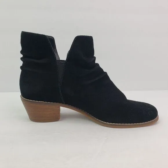 Cole Haan Alayna Slouch Womens Size 6.5 Black Suede Slouch Heeled Booties Boots