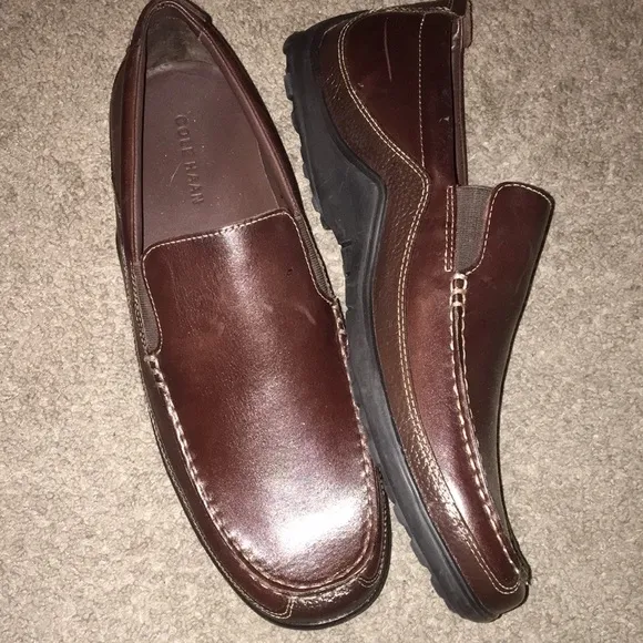 Cole Haan Brown Leather Tucker Venetian Driving Shoes