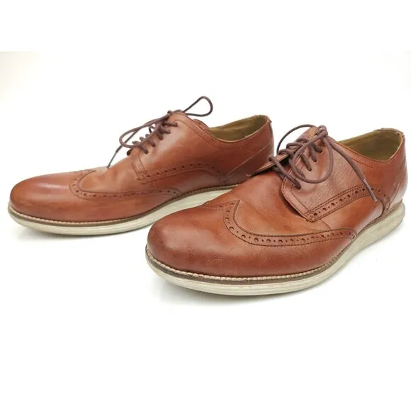 Cole Haan C26471 Mens Original Grand Oxfords Shoes Wingtip Brown Leather 13 M