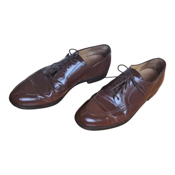Cole Haan Calhoun Men's Size 12D Derby Shoe Leather Split Toe C00590 Mahogany