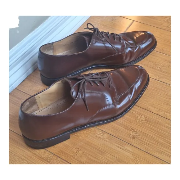 Cole Haan Calhoun Men's Size 12D Derby Shoe Leather Split Toe C00590 Mahogany