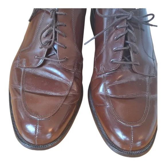 Cole Haan Calhoun Men's Size 12D Derby Shoe Leather Split Toe C00590 Mahogany