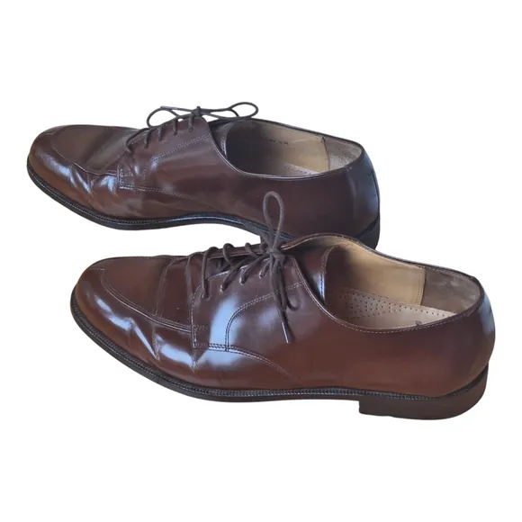 Cole Haan Calhoun Men's Size 12D Derby Shoe Leather Split Toe C00590 Mahogany