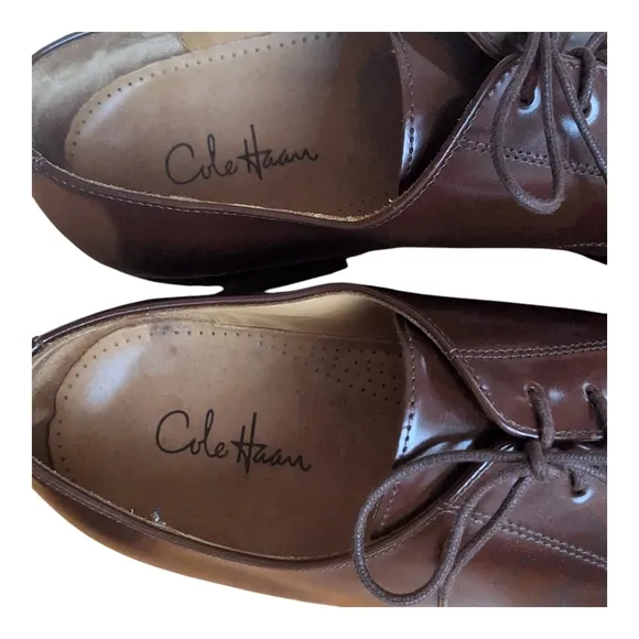 Cole Haan Calhoun Men's Size 12D Derby Shoe Leather Split Toe C00590 Mahogany