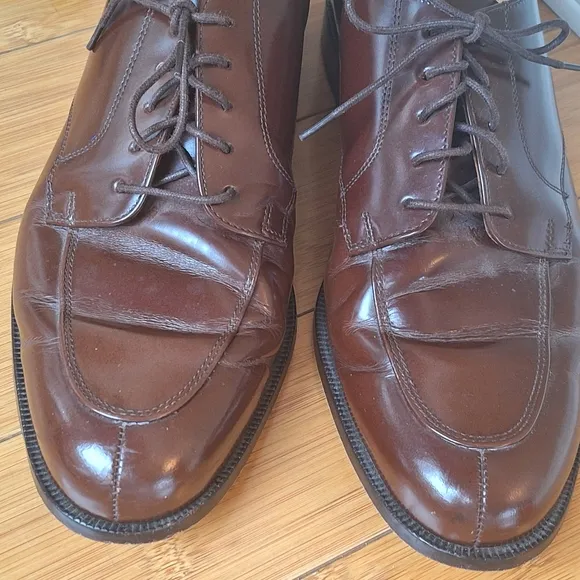 Cole Haan Calhoun Men's Size 12D Derby Shoe Leather Split Toe C00590 Mahogany