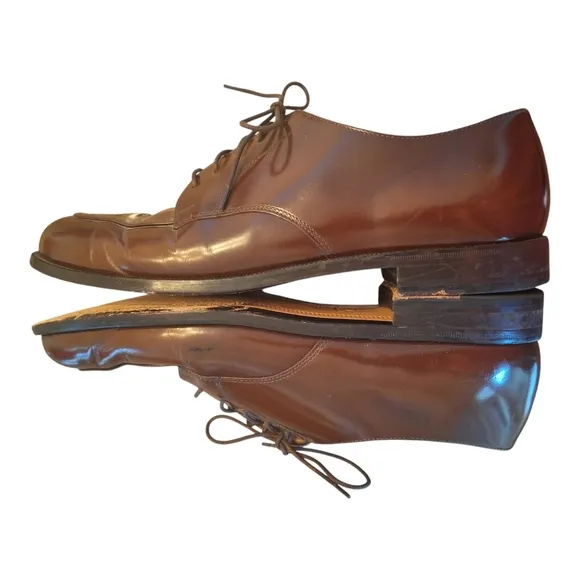 Cole Haan Calhoun Men's Size 12D Derby Shoe Leather Split Toe C00590 Mahogany