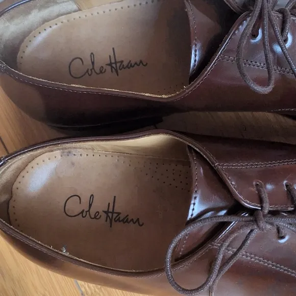 Cole Haan Calhoun Men's Size 12D Derby Shoe Leather Split Toe C00590 Mahogany