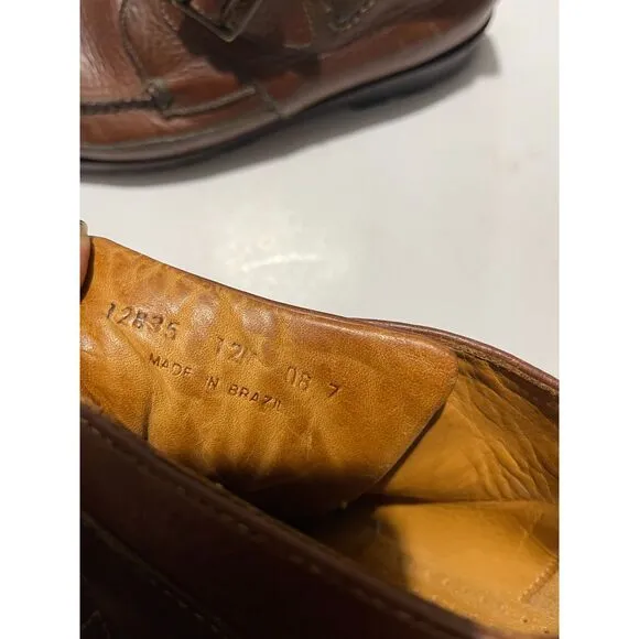Cole Haan Chukka shoes leather boots Monk strap brown Brazil men's 12