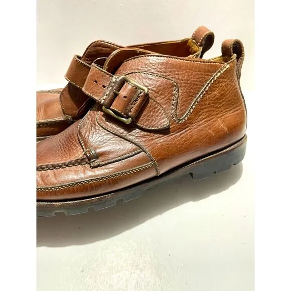 Cole Haan Chukka shoes leather boots Monk strap brown Brazil men's 12