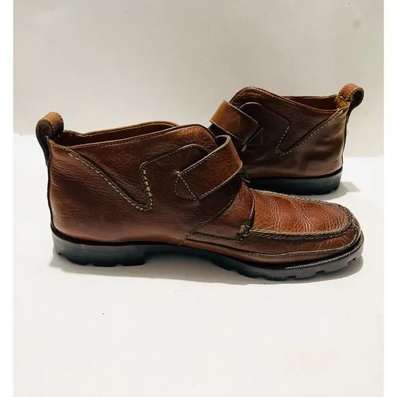 Cole Haan Chukka shoes leather boots Monk strap brown Brazil men's 12