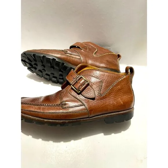 Cole Haan Chukka shoes leather boots Monk strap brown Brazil men's 12