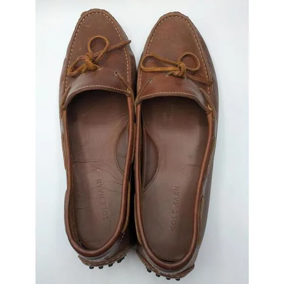 Cole Haan Classic Brown Leather Moccasins Slip On Loafers Size 13 D