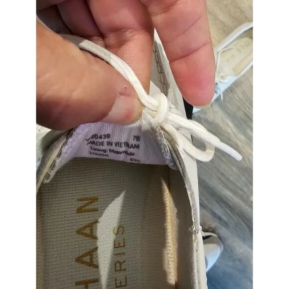 Cole Haan Cloud Weekender Boat Shoes Womens Size 7B White Leather Grandseries