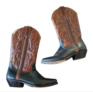 Cole Haan Country Men's Brown and Black Leather Cowboy Boots