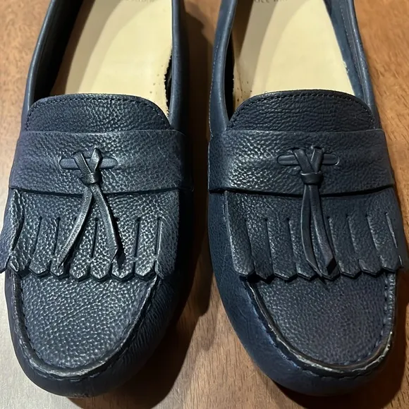 Cole Haan Driver Navy Tassel Leather Classic Driver Loafers Shoes Size 10 B