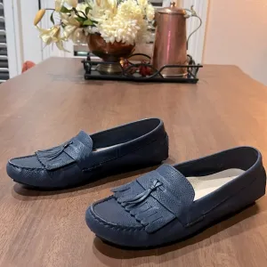 Cole Haan Driver Navy Tassel Leather Classic Driver Loafers Shoes Size 10 B