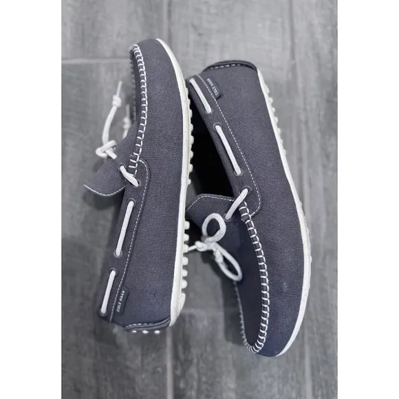 Cole Haan Grand OS‎ men's 10M Gray Canvas Driving Shoes Boat Shoes