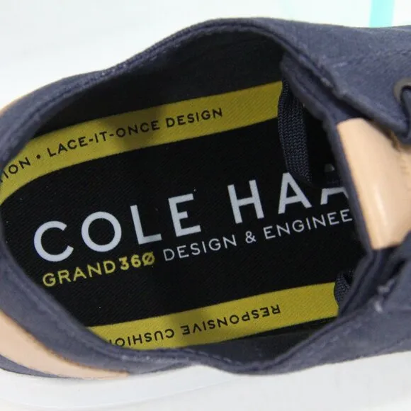 Cole Haan GrandPro Rally Court Sneaker NEW sz 9.5 Mens Blue Canvas Low Top Shoe