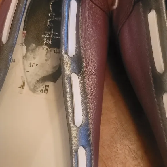 Cole Haan Gray Silver Purple White Nike Air Leather Tie Bow Flat Shoes